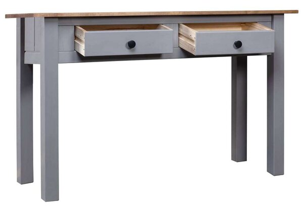 Szürke panama stílusú tömör fenyőfa tálalóasztal 110x40x72 cm