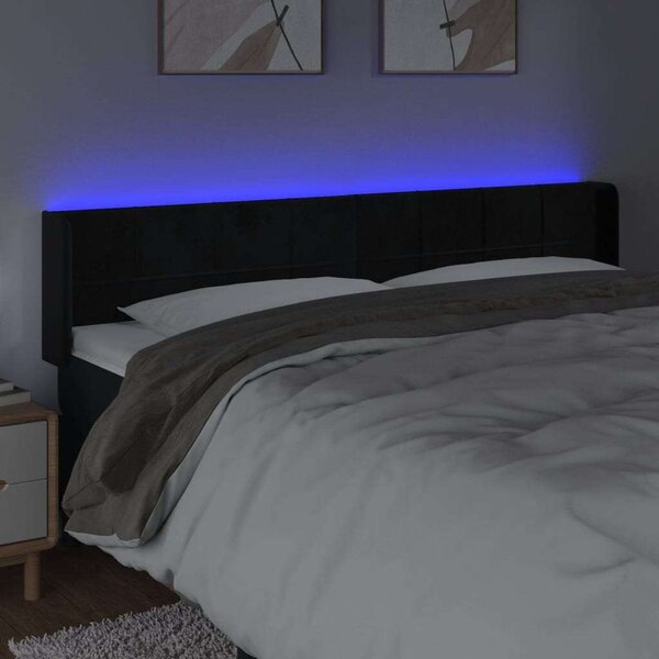 Bársony LED Fejtámla - Fekete - 203cm