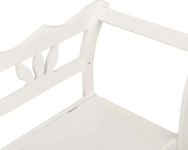 Fehér Fenyőfa Tárolós Pad - 107x45x75,5 cm