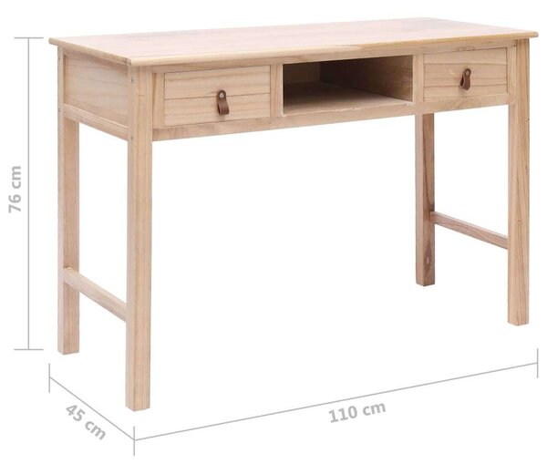 Természetes színű fa íróasztal 110 x 45 x 76 cm