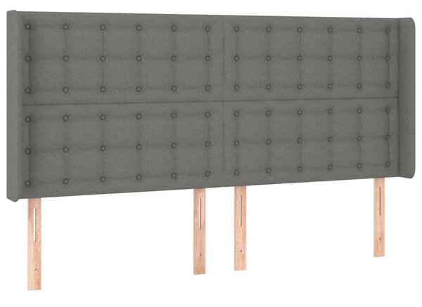 VIDAXL LED-es Ágyfejtámla - Szövet - Sötétszürke - 163x128cm