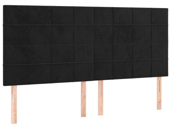 LED-es Fejtámla - Bársony - Fekete - 200x128cm