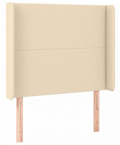 Krémszínű szövet led-es fejtámla 103x16x118/128 cm