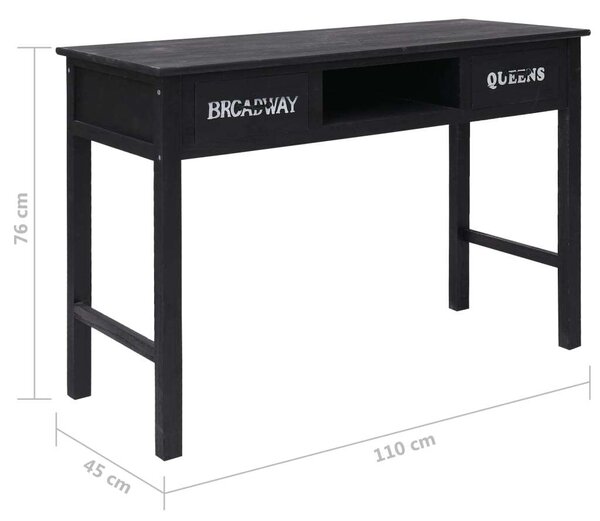 Fekete fa tálalóasztal 110 x 45 x 76 cm