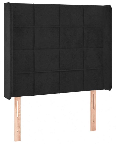 Bársony LED Fejtámla - Fekete - 103x16x118/128cm