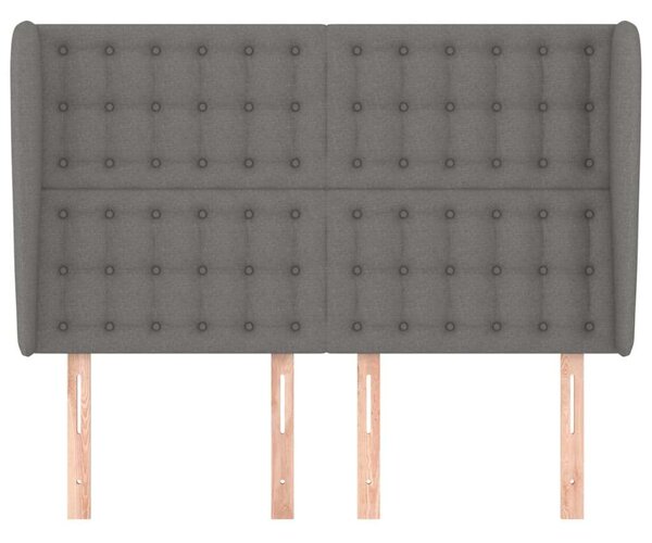 Modern Szövet Fejtámla Szárnyakkal - Sötétszürke - 147x23x118/128cm