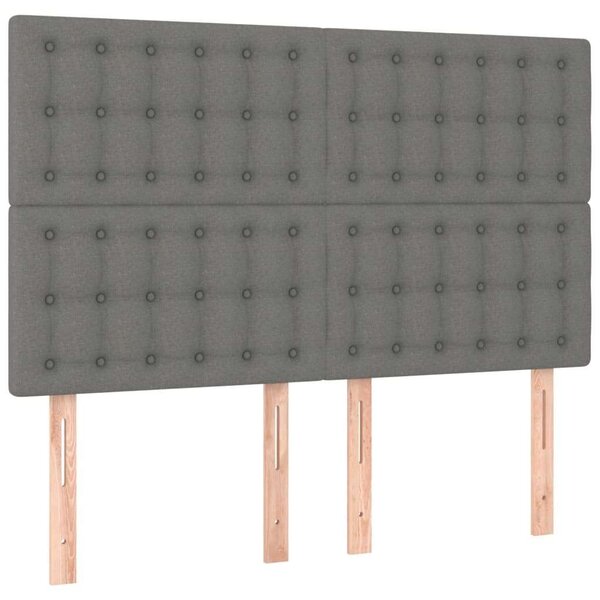Sötétszürke szövet led-es fejtámla 144x5x118/128 cm