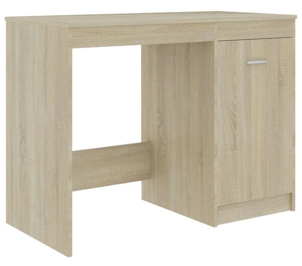 Modern Sonoma Tölgy Íróasztal - 140x50x76 cm - 3 Fiók, 1 Szekrény