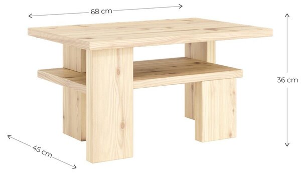 Natúr színű borovi fenyő dohányzóasztal 45x68 cm Japan – Karup Design