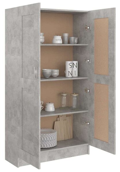 Betonszürke forgácslap könyvszekrény 82,5 x 30,5 x 150 cm