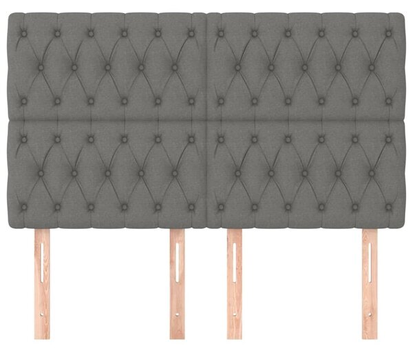 4 db sötétszürke szövet fejtámla 72 x 7 x 78/88 cm