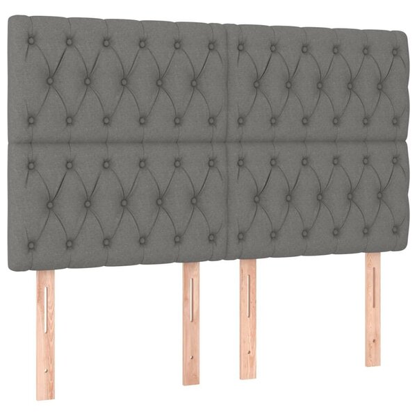4 db sötétszürke szövet fejtámla 72 x 7 x 78/88 cm
