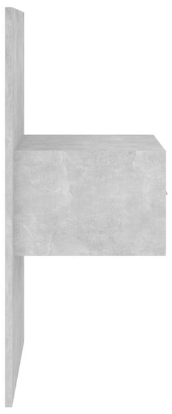 Modern Ágyfejtámla Éjjeliszekrénnyel - Beton Szürke - 200cm