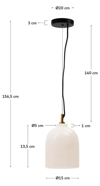 Elefántcsont színű függőlámpa ø 15 cm Shenli – Kave Home