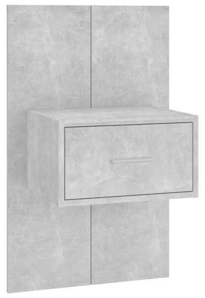 Modern Ágyfejtámla Éjjeliszekrénnyel - Beton Szürke - 200cm
