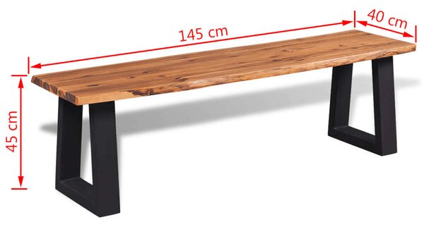 VidaXL tömör akácfa pad 145 cm