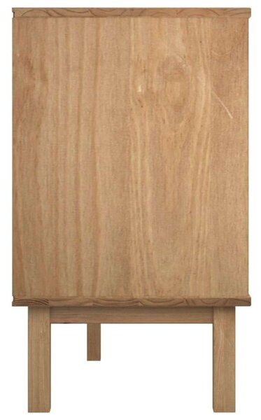 Barna-szürke tömör fenyőfa fiókos szekrény 113,5x39,5x73 cm