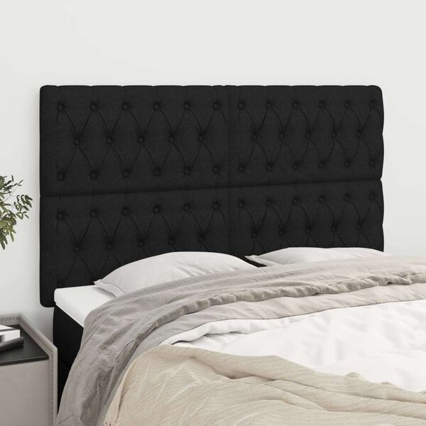 4 db Fekete Szövet Fejtámla - 72x7x78/88 cm