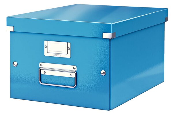 Kék fedeles karton tárolódoboz 28x37x20 cm Click&Store – Leitz