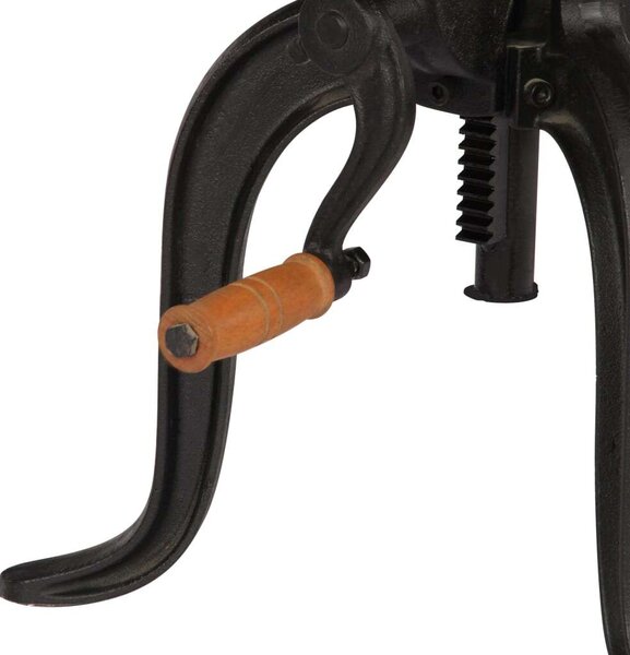 Tömör mangófa és öntöttvas kisasztal 45 x (45-62) cm