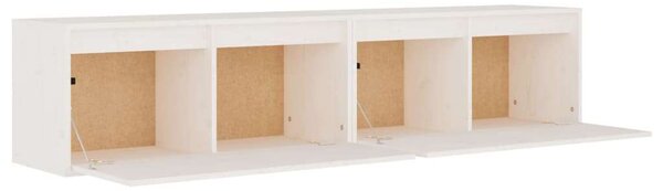 2 db fehér tömör fenyőfa faliszekrény 80 x 30 x 35 cm