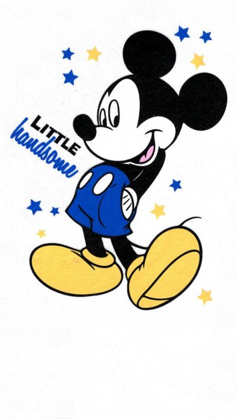 Disney pamut,gumis lepedő - Mickey LITTLE handsome (fehér)