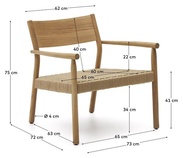 Világos natúr színű szőtt fotel Yalia – Kave Home