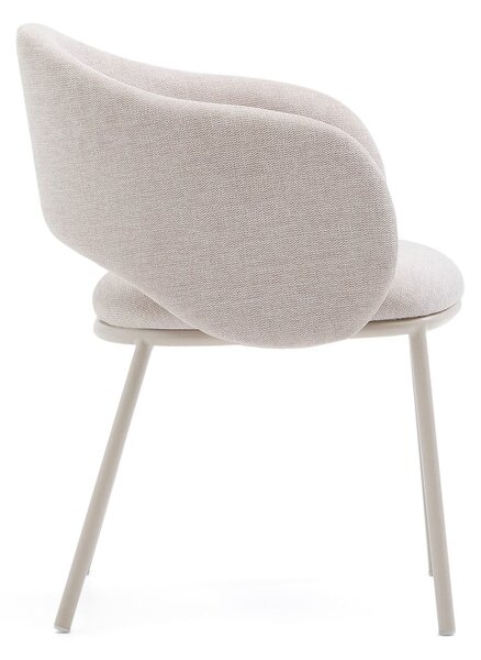 Krémszínű kárpitozott étkezőfotel Maina – Kave Home