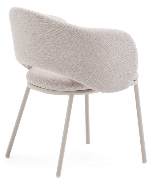 Krémszínű kárpitozott étkezőfotel Maina – Kave Home