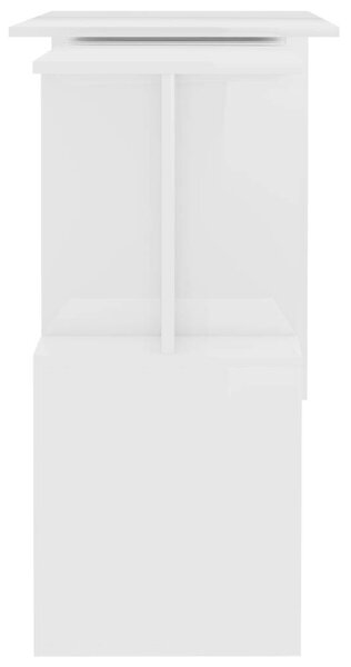 Modern Sarokasztal - Magasfényű Fehér - 200x50x76 cm