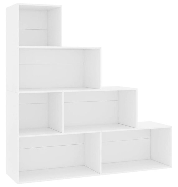 Modern Könyvespolc/Térelválasztó - Fehér - 6 Polc - 155x24x160 cm