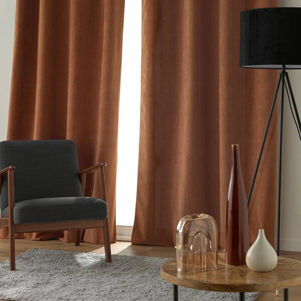 Barna bársony függöny 140x260 cm Olympe – douceur d'intérieur