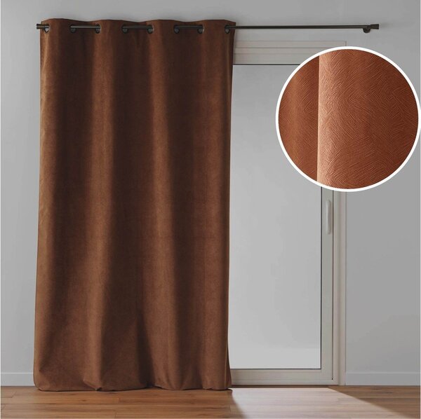 Barna bársony függöny 140x260 cm Olympe – douceur d'intérieur