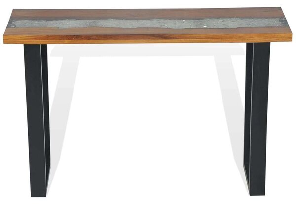 Teakfa Konzolasztal - Modern Ipari Dizájn - 100x35x75 cm