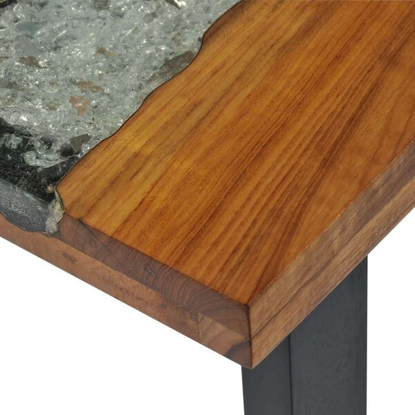 Teakfa Konzolasztal - Modern Ipari Dizájn - 100x35x75 cm