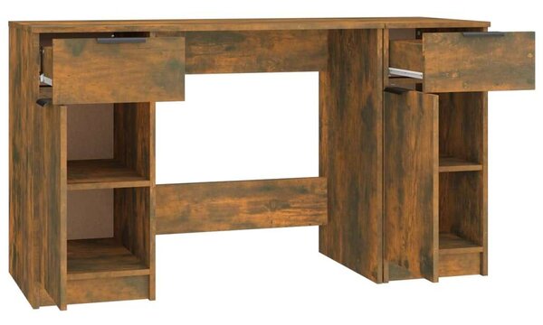 Modern Füstös Tölgy Íróasztal Szett - 100x50x75cm