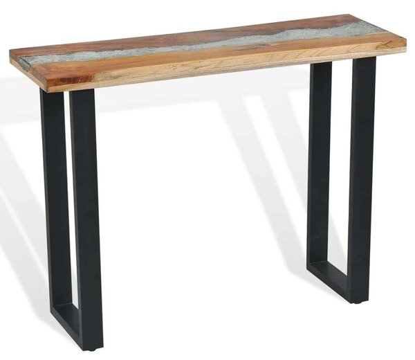 Teakfa Konzolasztal - Modern Ipari Dizájn - 100x35x75 cm