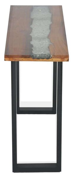 Teakfa Konzolasztal - Modern Ipari Dizájn - 100x35x75 cm