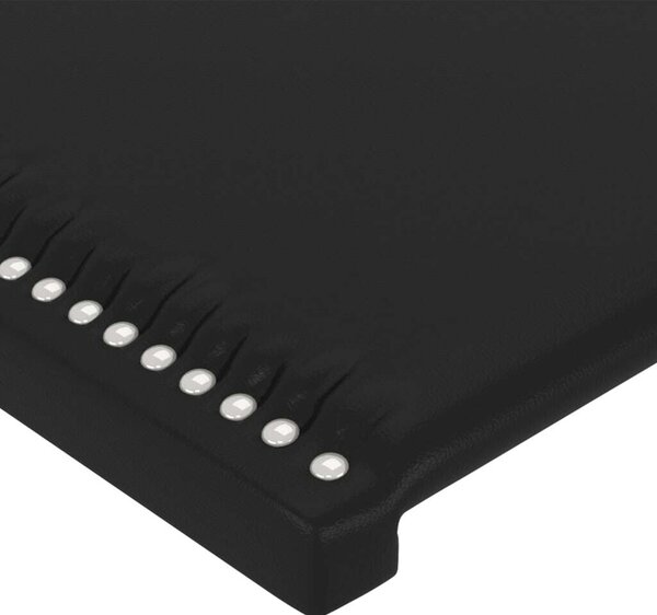 Fekete műbőr led-es fejtámla 147x16x118/128 cm