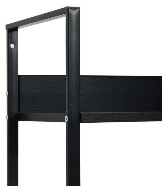 VAS-5Polcos Fekete Könyvespolc - Forgácslap - 60x27,6x158,5cm