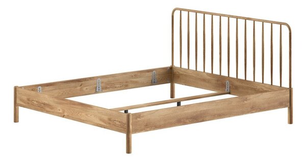 Natúr színű tölgyfa franciaágy ágyrács nélkül 180x200 cm Olive Spindle – Vipack