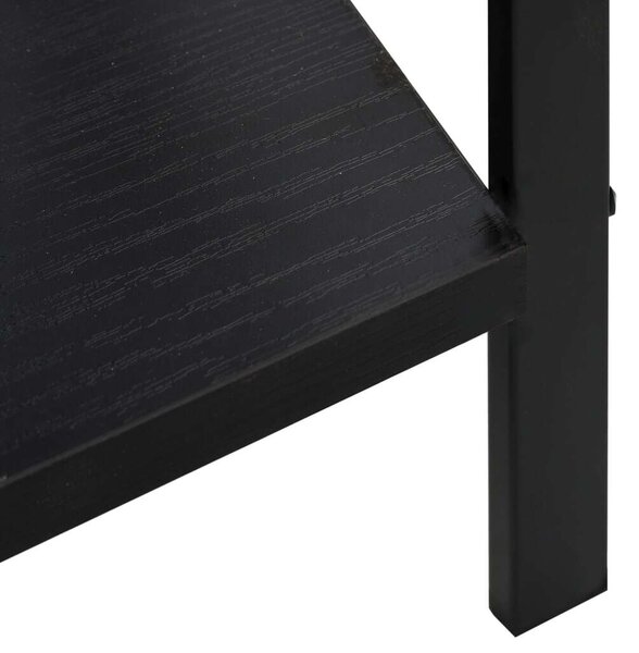 VAS-5Polcos Fekete Könyvespolc - Forgácslap - 60x27,6x158,5cm