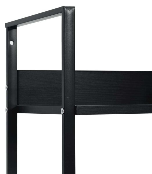 VAS-5Polcos Fekete Könyvespolc - Forgácslap - 60x27,6x158,5cm