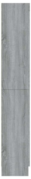 Szürke sonoma szerelt fa vitrinszekrény 82,5x30,5x185,5 cm