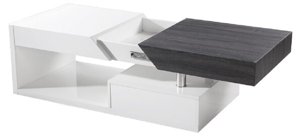 KONDELA Dohányzó asztal, fehér fény/szürke fa design, MELIDA