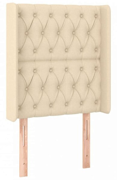 HomeSweetHome LED-es Ágyfejtámla - Krémszínű Szövet - 83x16x118/128cm