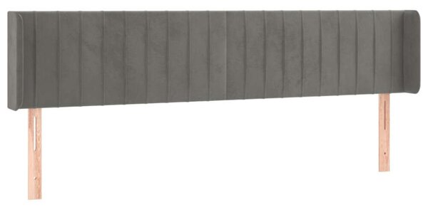 LED-es Bársony Fejtámla - Világosszürke - 163cm