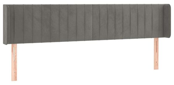 LED-es Bársony Fejtámla - Világosszürke - 163cm