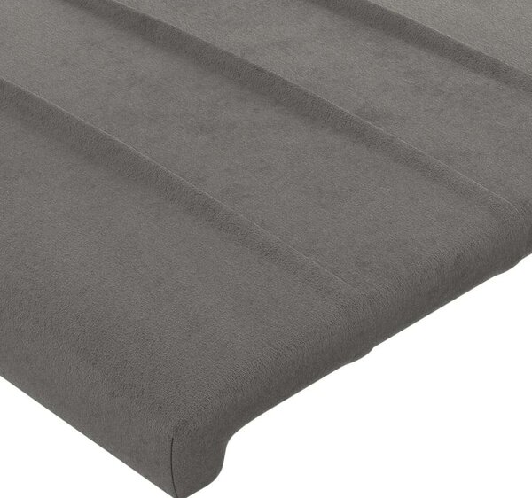 LED-es Bársony Fejtámla - Világosszürke - 200x5x118/128cm