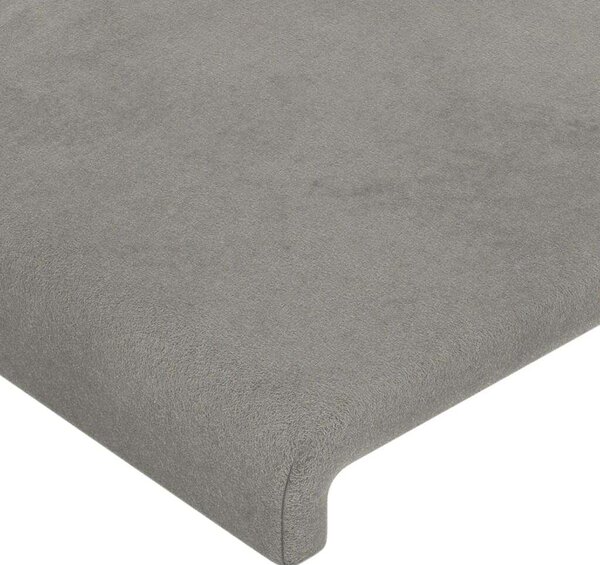 Bársony LED Fejtámla - Világosszürke - 103x16x118/128cm